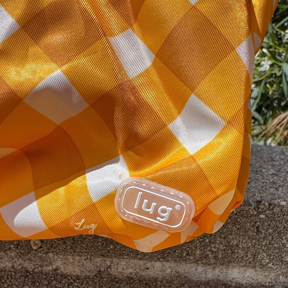 Lug Boxer Packable Duffel Bag in golden gingham - Picture 8 of 16
